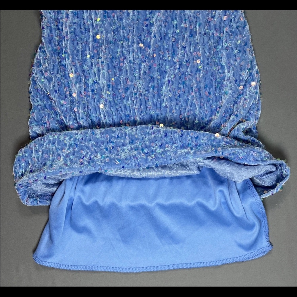 Lucy In The Sky Iridescent Sequin Bodycon Dress Baby Blue Home Coming Dress Sz M - Picture 8 of 14
